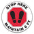 Accuform® Slip-Gard Social Distance Floor Signs, 12" Circle, "Stop Here Maintain 6 Ft", Footprint, Red/White, 25/Pack (GN1MFS388ESP)