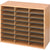 Safco® Wood/Corrugated Literature Organizer, 24 Compartments, 29 x 12 x 23.5, Medium Oak, Ships in 1-3 Business Days (SAF9402MO)
