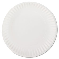 AJM Packaging Disposable 9" Paper Plates, White, 10 Bags of 100 Plates