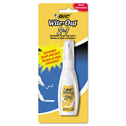 Bic Wite-Out 2-in-1 Correction Fluid, 15 ml Bottle, White