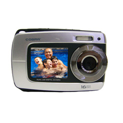 Cobra DCA1670-SILVER 16mpx Dual View Digital Waterproof Cam