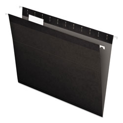 Pendaflex Colored Reinforced Hanging Folders, Letter Size, 1/5-Cut Tab, Black, 25/Box