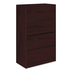 Hon 10500 Series Four-Drawer Lateral File, 36w x 20d x 59.13h, Mahogany