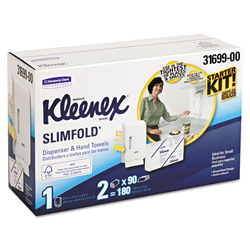 Kleenex Slimfold Hand Towel Dispenser Starter Kit - White