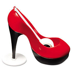 3M Shoe Tape Dispenser, Two Tone Red and Black, with 3/4 x 350 Roll Magic Tape. Each