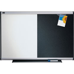 Quartet® Dry Erase/Bulletin Board, Embossed Foam, 36 x 24, Black/White, Aluminum Frame