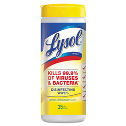 Disinfecting Wipes, Lemon Scented, Case of 12.