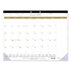 Blueline Gold Collection Monthly Desk Pad Calendar, 22 x 17, White Sheets, Black Headband, Clear Corners, 12-Month (Jan to Dec): 2024