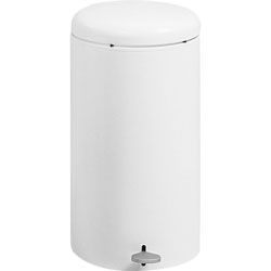 Safco Round Step-On Receptacle, 7-Gallon - White