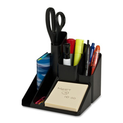 Sparco Products Desk Organizer, 5 Compartments, 6x6x6, Black