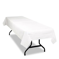 Tablemate Table Set Poly Tissue Table Cover, 54 x 108, White, 6/Pack