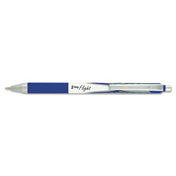 Zebra Pen Z-Grip Flight Retractable Ballpoint Pen, 1.2mm, Blue Ink, White Barrel, Dozen