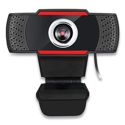 Adesso CyberTrack H3 720P HD USB Webcam with Microphone, 1280 pixels x 720 pixels, 1.3 Mpixels, Black