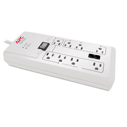 APC Home/Office SurgeArrest Protector, 8 Outlets, 6 ft Cord, 2030 Joules, White