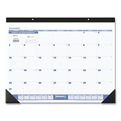 At-A-Glance Desk Pad, 22 x 17, White Sheets, Black Binding, Black Corners, 12-Month (Jan to Dec): 2024