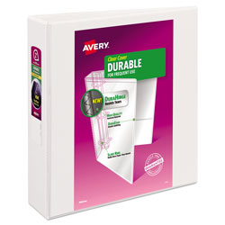 Avery Durable View Binder with DuraHinge and Slant Rings, 3 Rings, 2" Capacity, 11 x 8.5, White