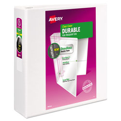 Avery Durable View Binder with DuraHinge and Slant Rings, 3 Rings, 3" Capacity, 11 x 8.5, White
