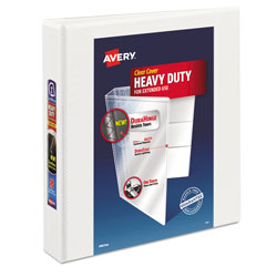 Avery Heavy-Duty View Binder with DuraHinge and One Touch EZD Rings, 3 Rings, 1.5" Capacity, 11 x 8.5, White
