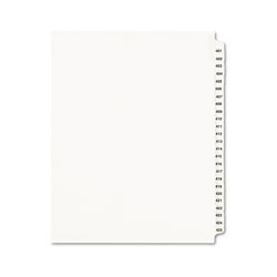 Avery Preprinted Legal Exhibit Side Tab Index Dividers, Avery Style, 25-Tab, 401 to 425, 11 x 8.5, White, 1 Set