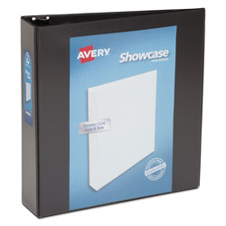 Avery Showcase Economy View Binder with Round Rings, 3 Rings, 2" Capacity, 11 x 8.5, Black