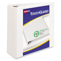Avery TouchGuard Protection Heavy-Duty View Binders with Slant Rings, 3 Rings, 4" Capacity, 11 x 8.5, White