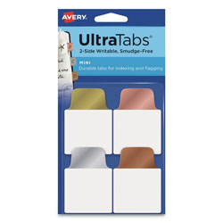 Avery Ultra Tabs Repositionable Mini Tabs, 1/5-Cut Tabs, Assorted Metallic, 1" Wide, 40/Pack
