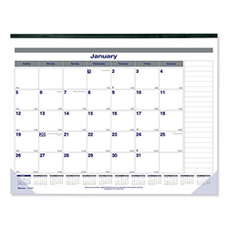 Blueline Net Zero Carbon Monthly Desk Pad Calendar, 22 x 17, White/Gray/Blue Sheets, Black Binding, 12-Month (Jan to Dec): 2024