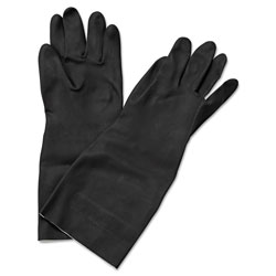 Boardwalk Neoprene Flock-Lined Gloves, Long-Sleeved, 12", Medium, Black, Dozen