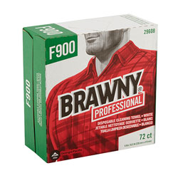 Brawny Professional® F900 Disposable Cleaning Towel, Tall Box, White, 72 Towels/Box, 10 Boxes/Case, Towel (WxL) 9" x 16.5"