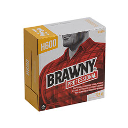 Brawny Professional® H600 Disposable Cleaning Towel, Tall Box, White, 200 Towels/Box, 10 Boxes/Case, Towel (WxL) 9" x 12.5"