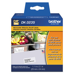 Brother Die-Cut Removable Paper Labels, 1.1" x 2.1", White, 800/Roll