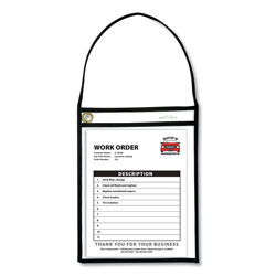 C-Line 1-Pocket Shop Ticket Holder w/Strap, Black Stitching, 75-Sheet, 9 x 12, 15/Box