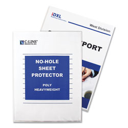 C-Line Top-Load No-Hole Sheet Protectors, Heavyweight, Clear, 2" Capacity, 25/BX