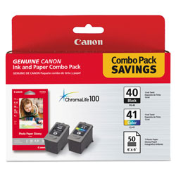Canon Ink And Paper Combo Pack - Ink Tank / Paper Kit - 3.95" x 5.9 In