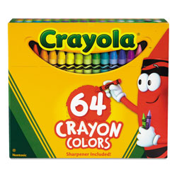 Crayola Classic Color Crayons in Flip-Top Pack with Sharpener, 64 Colors