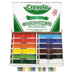 Crayola Color Pencil Classpack Set, 3.3 mm, 2B (#1), Assorted Lead/Barrel Colors, 252/Box