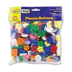 Creativity Street Plastic Button Assortment, 1 lb, Assorted Colors/Sizes