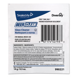 Diversey Beer Clean Glass Cleaner, Powder, .5oz Packet, 100/Carton