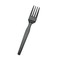 Dixie SmartStock Plastic Cutlery Refill, Forks, 6.5", Series-O Mediumweight, Black, 40/Pack, 24 Packs/Carton