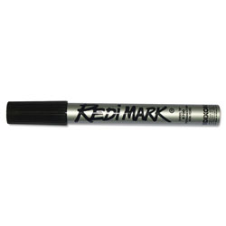 Dixon Ticonderoga Redimark Metal-Cased Marker, Broad Chisel Tip, Black, Dozen