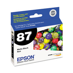 Epson T087820 (87) UltraChrome Hi-Gloss 2 Ink, Matte Black