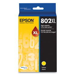 Epson T802XL420S (802XL) DURABrite Ultra High-Yield Ink, 1900 Page-Yield, Yellow