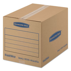 Fellowes SmoothMove Basic Moving Boxes, Small, Regular Slotted Container (RSC), 16" x 12" x 12", Brown Kraft/Blue, 25/Bundle