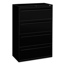 Hon 700 Series Four-Drawer Lateral File, 36w x 18d x 52.5h, Black