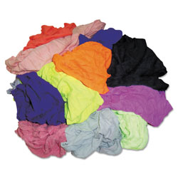Hospeco New Colored Knit Polo T-Shirt Rags, Assorted Colors, 10 Pounds/Bag