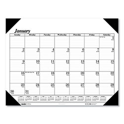 House Of Doolittle Recycled One-Color Dated Monthly Desk Pad Calendar, 18.5 x 13, White Sheets, Black Binding/Corners,12-Month (Jan-Dec): 2024