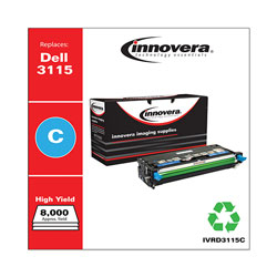 Innovera Remanufactured Cyan High-Yield Toner Cartridge, Replacement for Dell 3115 (310-8379), 8,000 Page-Yield