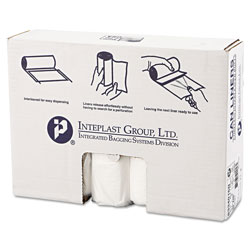 InteplastPitt High-Density Interleaved Commercial Can Liners, 33 gal, 16 microns, 33" x 40", Clear, 250/Carton