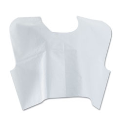 Medline Disposable Patient Capes, 3-Ply T/P/T, 30 in. x 21 in., White 100/Carton