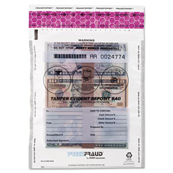 MMF Industries FREEZFraud Tamper-Evident Deposit Bags, 9 x 12, Clear, 100/Box